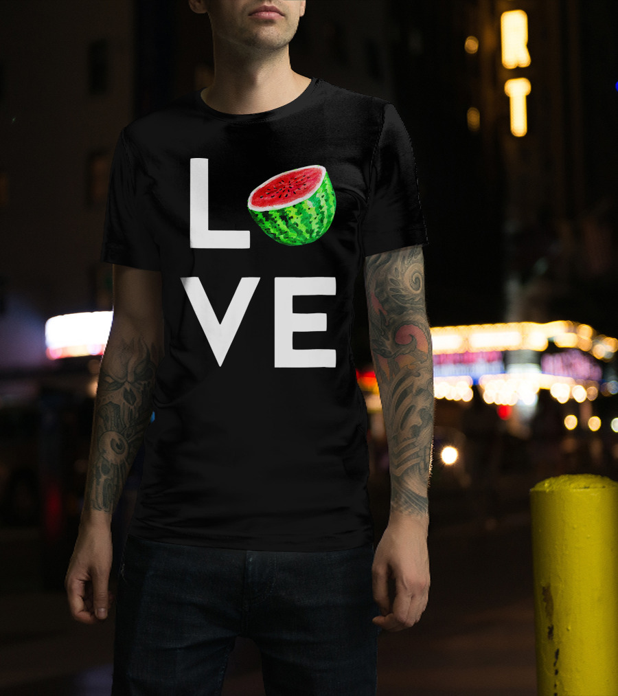 LOVE Watermelon I Love Watermelon Funny Vegan T-Shirt