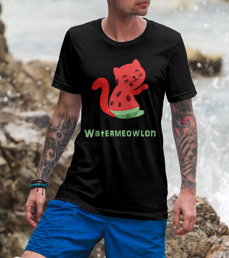 Watermeowlon Funny Cat Watermelon Cute T-Shirt