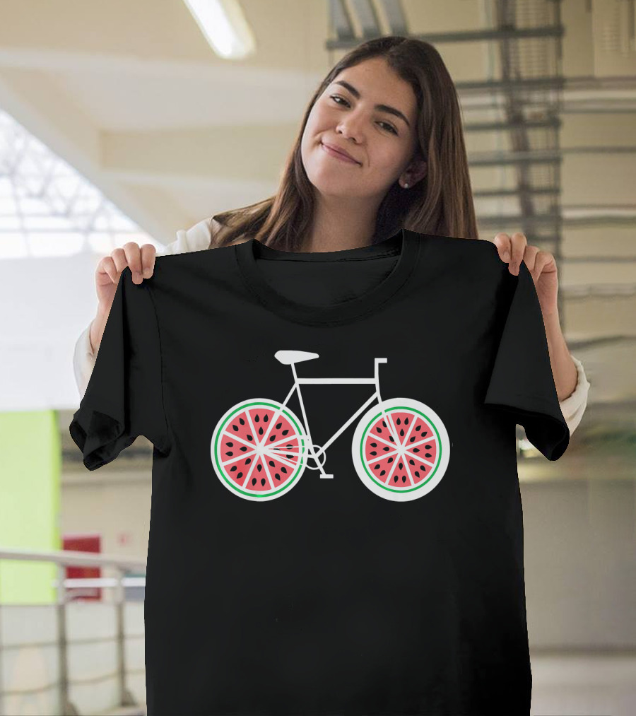 Fixie Single Speed Bicycle with Watermelon Wheels T-Shirt