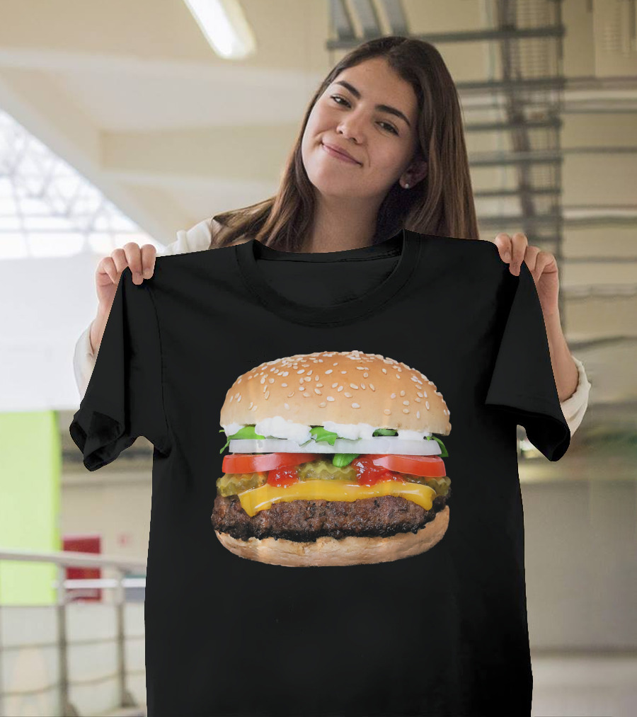 Burger Cheeseburger Matching with Fries Duo Delight T-Shirt