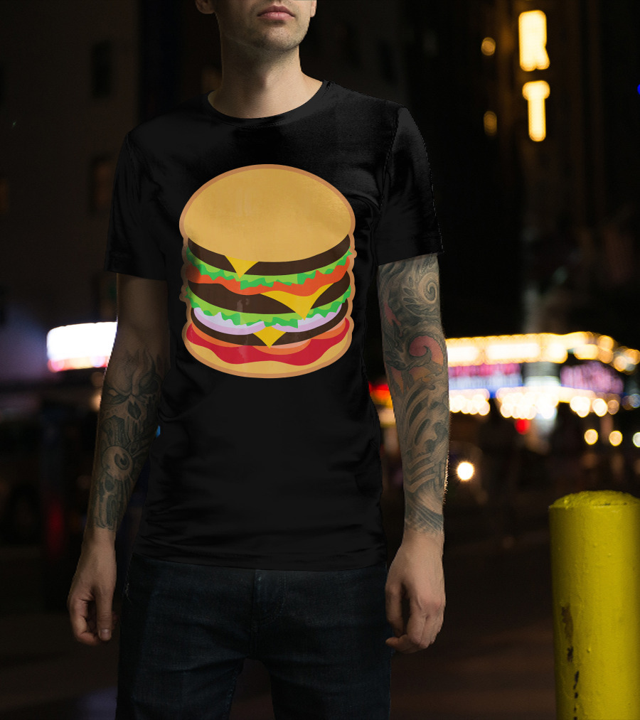 Funny Hamburger Barbecue BBQ Griller Double Cheeseburger T-Shirt