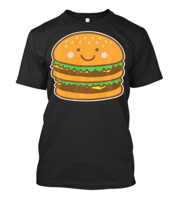 Funny Cute Burger Smiley Face Halloween Costume T-Shirt