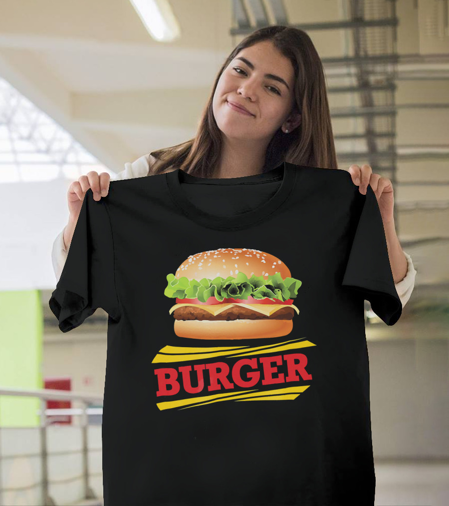 BURGER Cheeseburger Lettuce Meat Tomato Cheese Bun T-Shirt