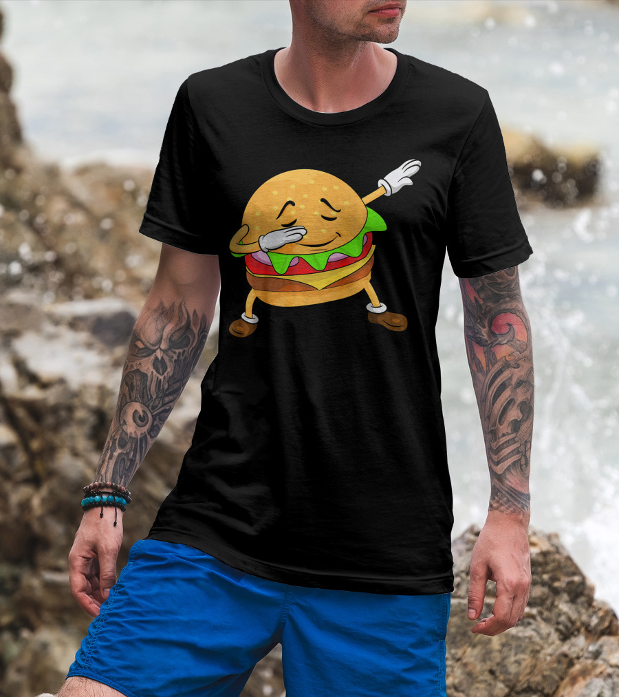 Burger Dabbing Dance Cheese Lettuce Tomato T-Shirt