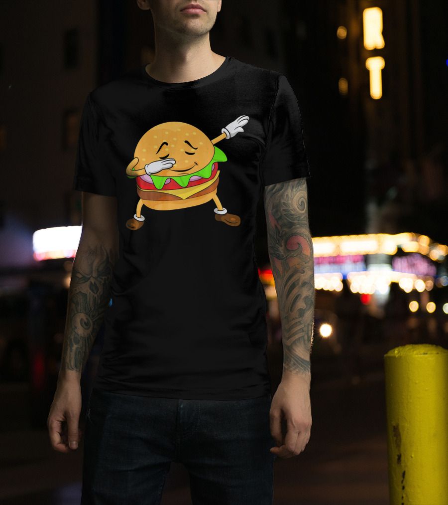 Burger Dabbing Dance Cheese Lettuce Tomato T-Shirt