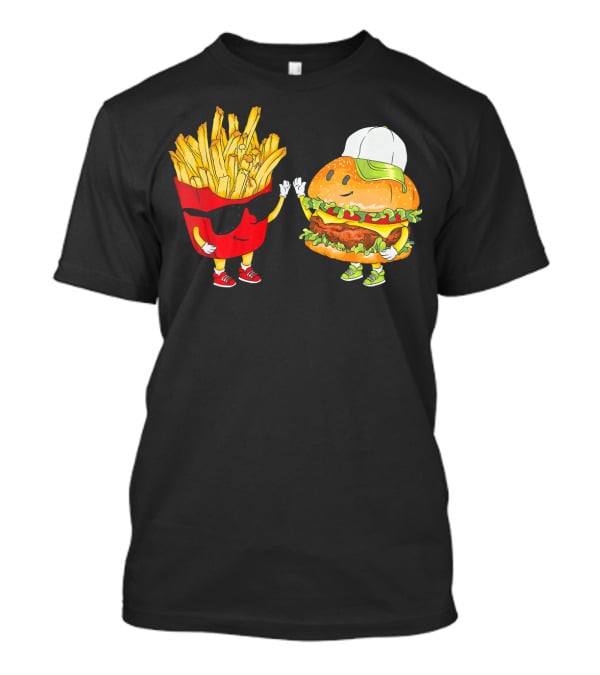 Hamburger Fries High Five Cool Fun Combo T-Shirt