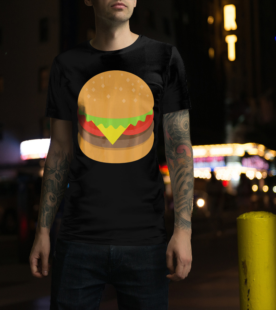Emoji Hamburger Cheeseburger Lettuce Tomato Cheese Burger T-Shirt