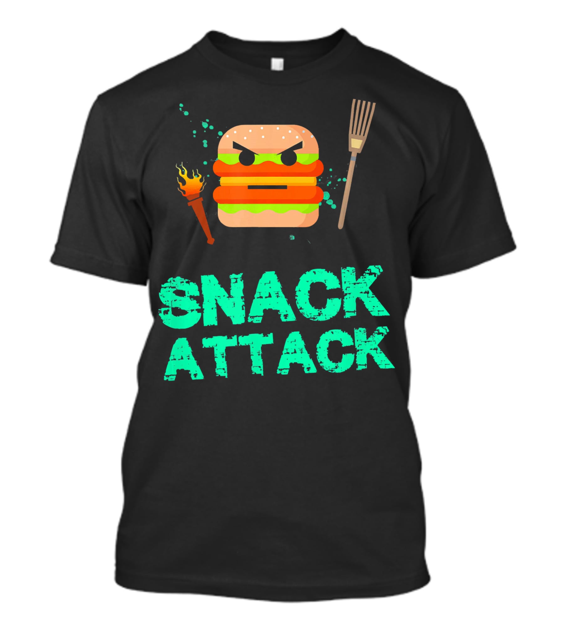 Snack Attack Burger Funny Food Snacks T-Shirt