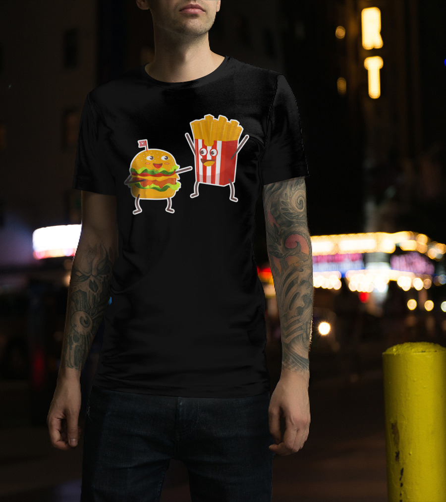 Hamburger And French Fries Happy Dance Duo T-Shirt