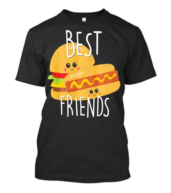 Best Friends Hot Dog And Burger Matching Duo T-Shirt