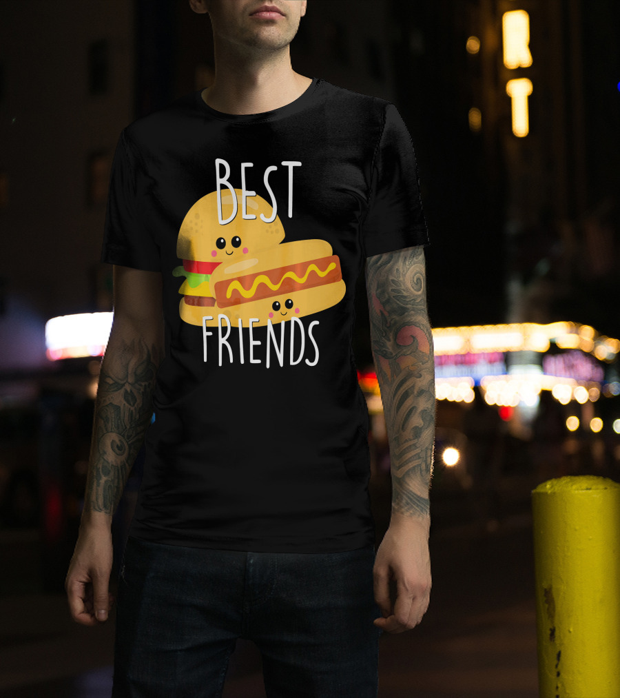 Best Friends Hot Dog And Burger Matching Duo T-Shirt