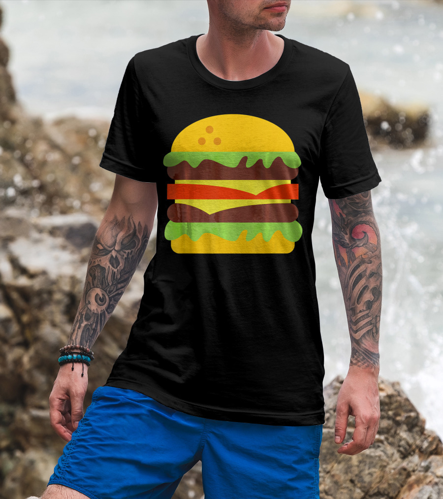 Cheeseburger Icon Hamburger With Cheese Classic Stack T-Shirt