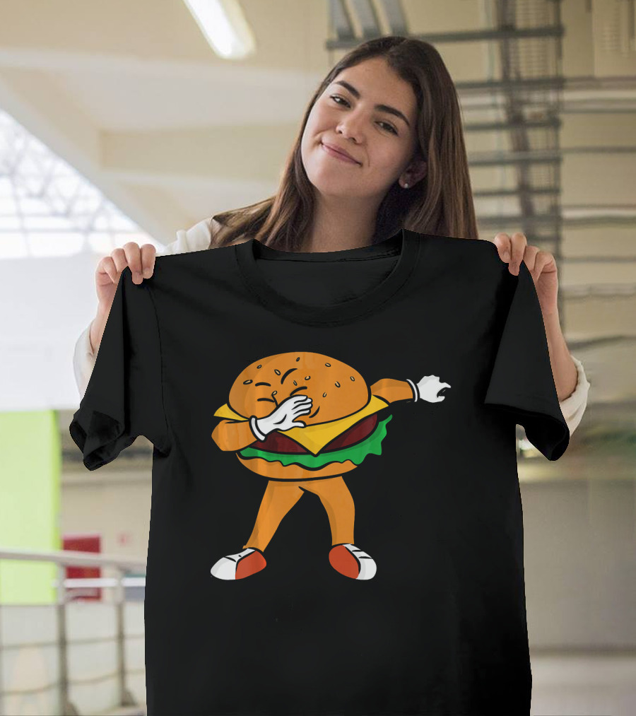Dabbing Cheeseburger Character Dance T-Shirt
