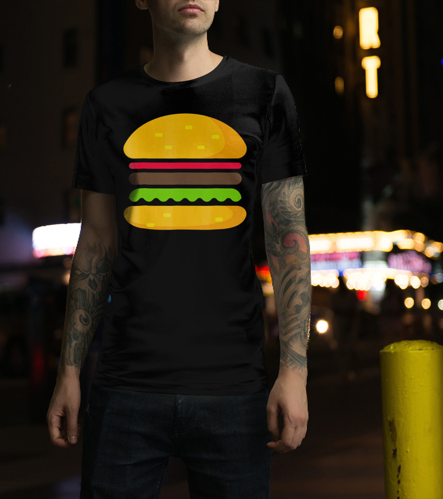 Minimalist Hamburger Layers Striped T-Shirt