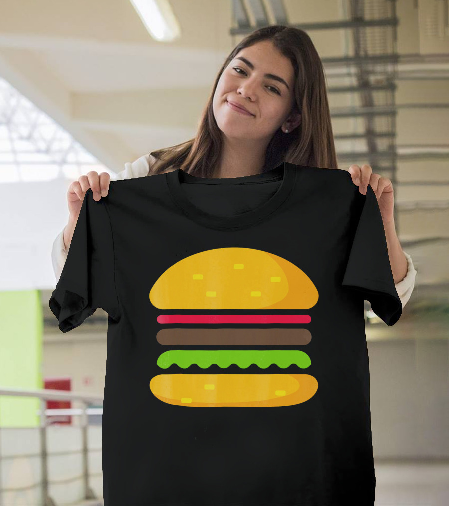 Minimalist Hamburger Layers Striped T-Shirt