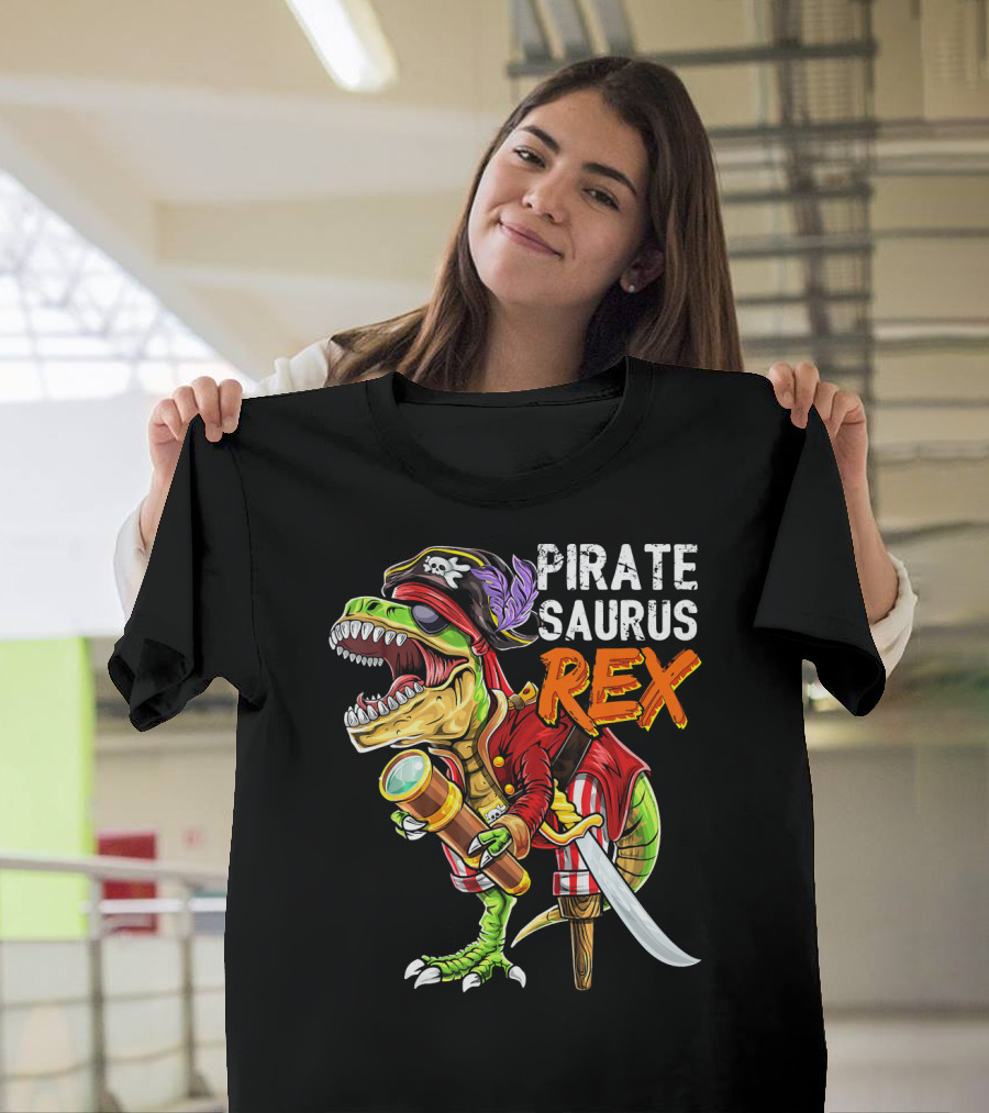 Pirate Saurus Rex Dinosaur Pirate Hat T-Shirt