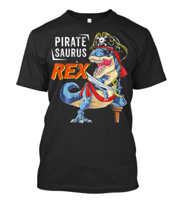 Pirate Saurus Rex Dinosaur Pirate Halloween Costume Hat T-Shirt