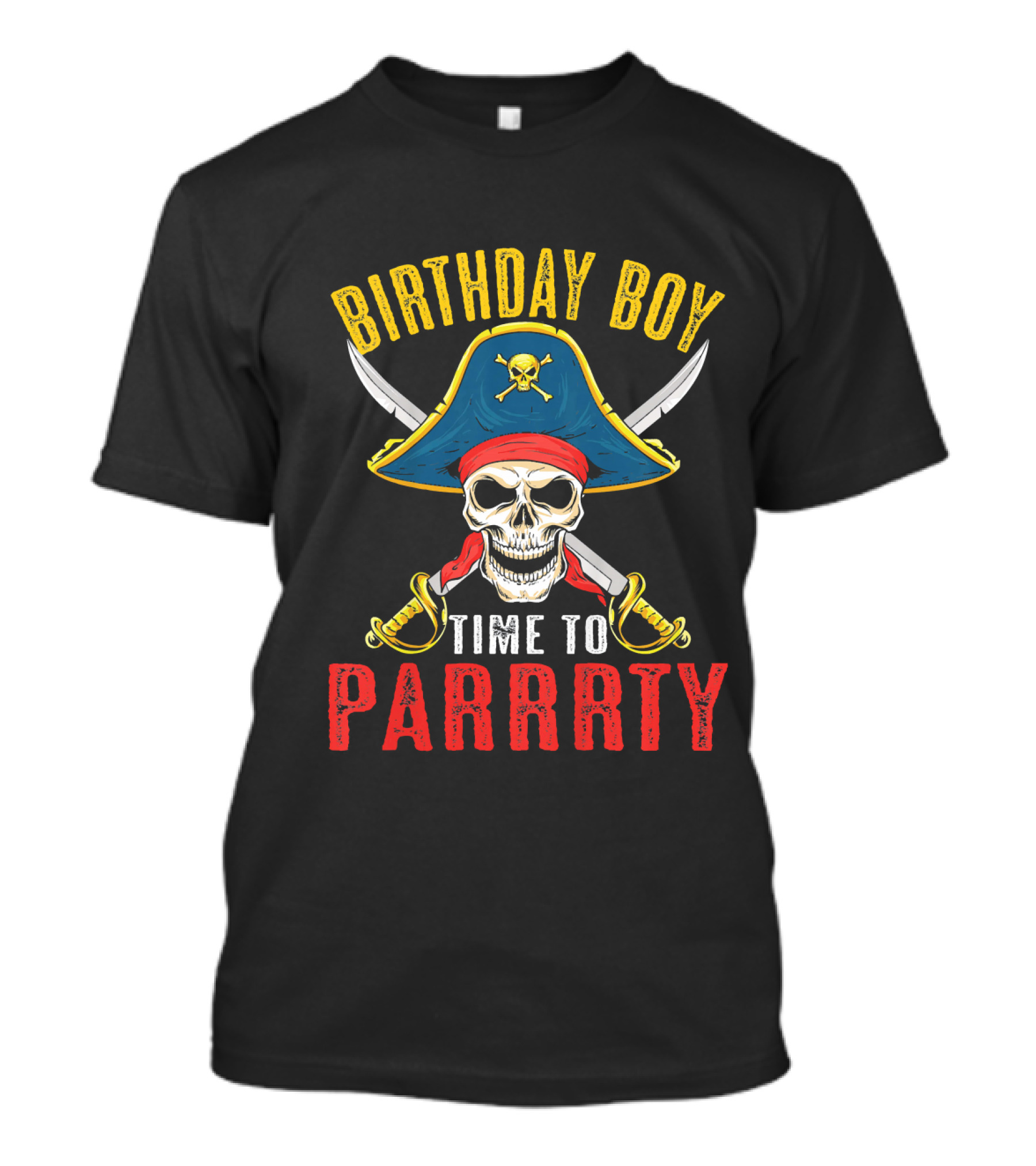 Birthday Boy Pirate Skull Time To Parrrty T-Shirt