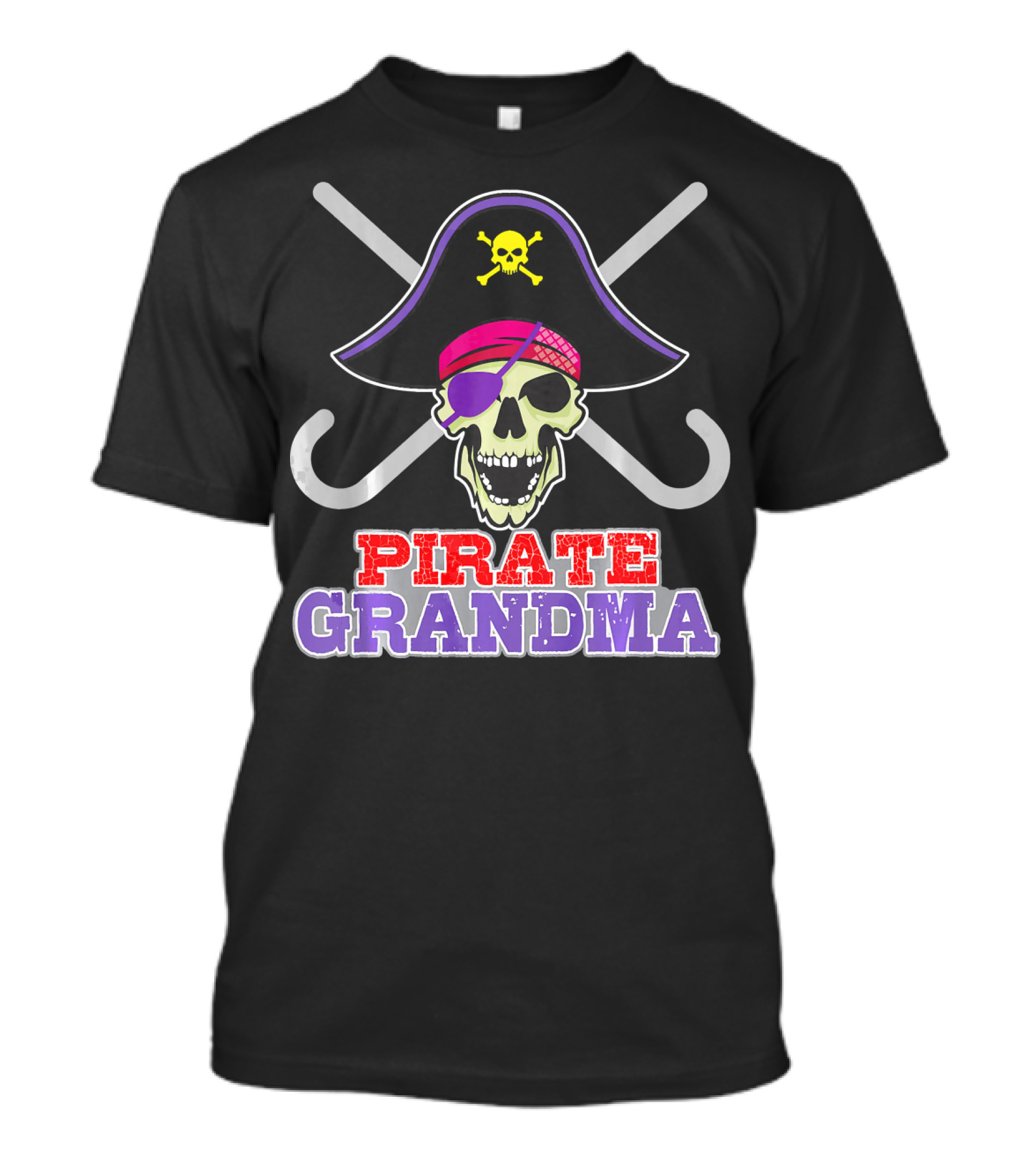Pirate Grandma Skull With Crossbones And Pirate Hat T-Shirt