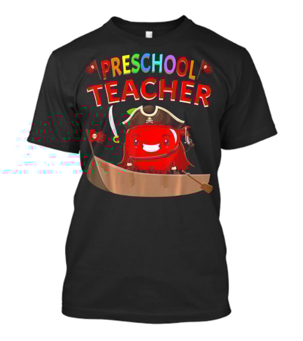 Preschool Teacher Pirate Apple Costume Halloween T-Shirt
