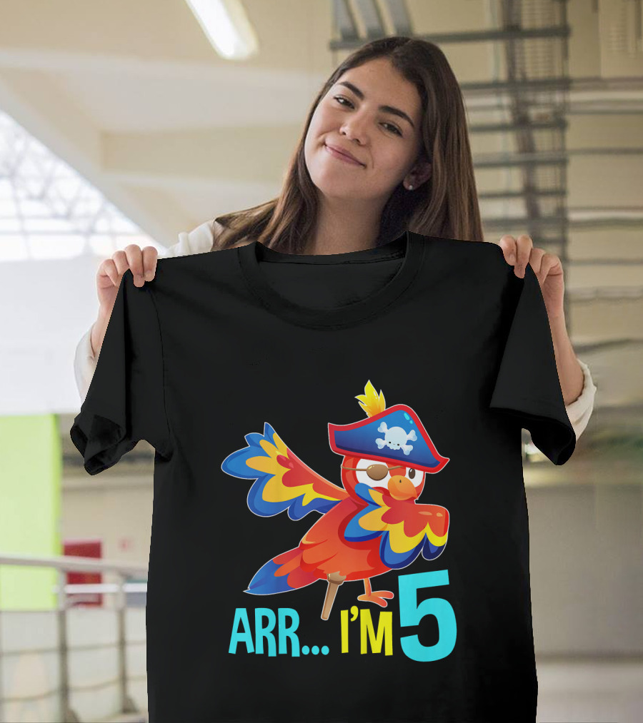 Arr I'm 5 Dabbing Parrot Pirate Kids T-Shirt