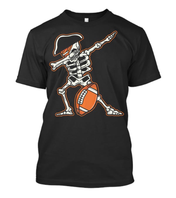 Dabbing Skeleton Pirate With Football Cool T-Shirt