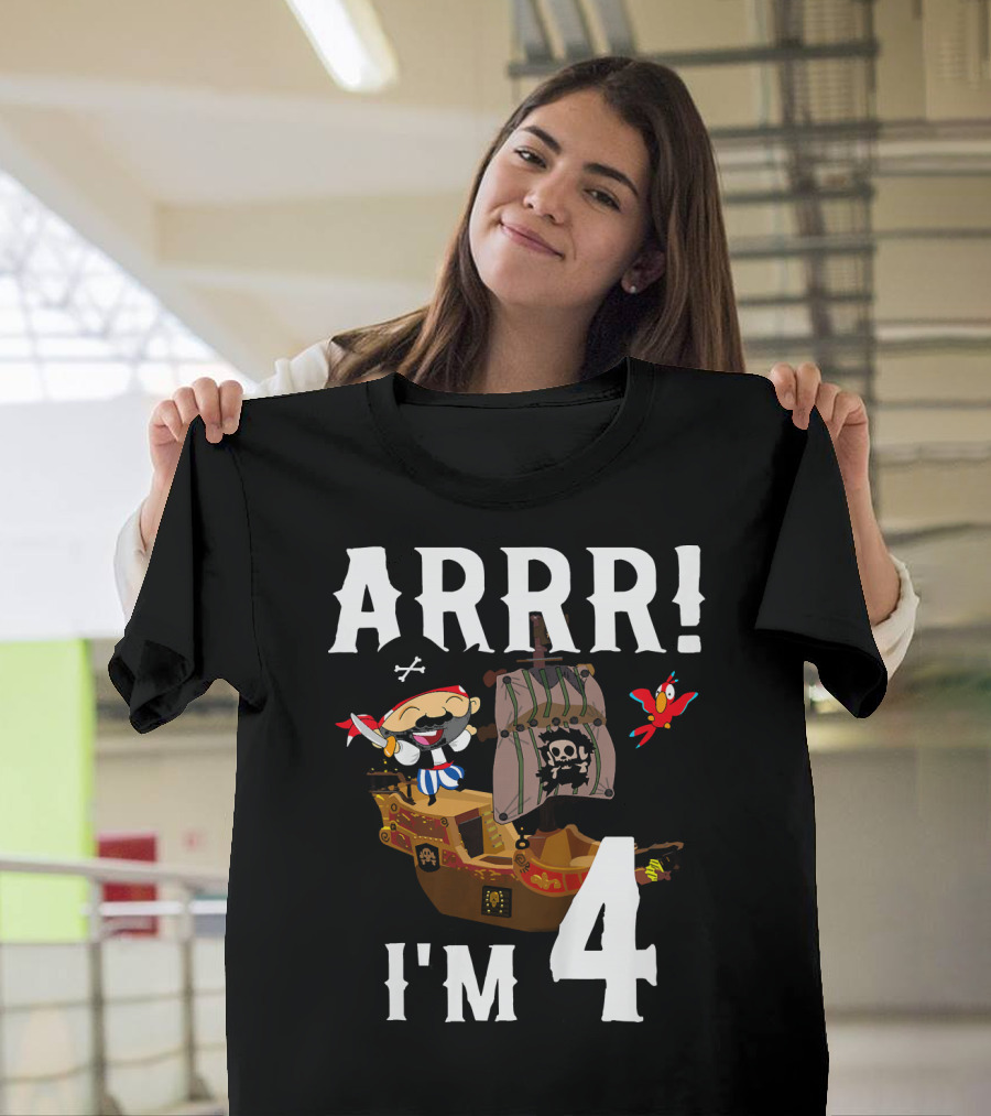 ARRR I'm 4 Pirate Birthday Kids T-Shirt