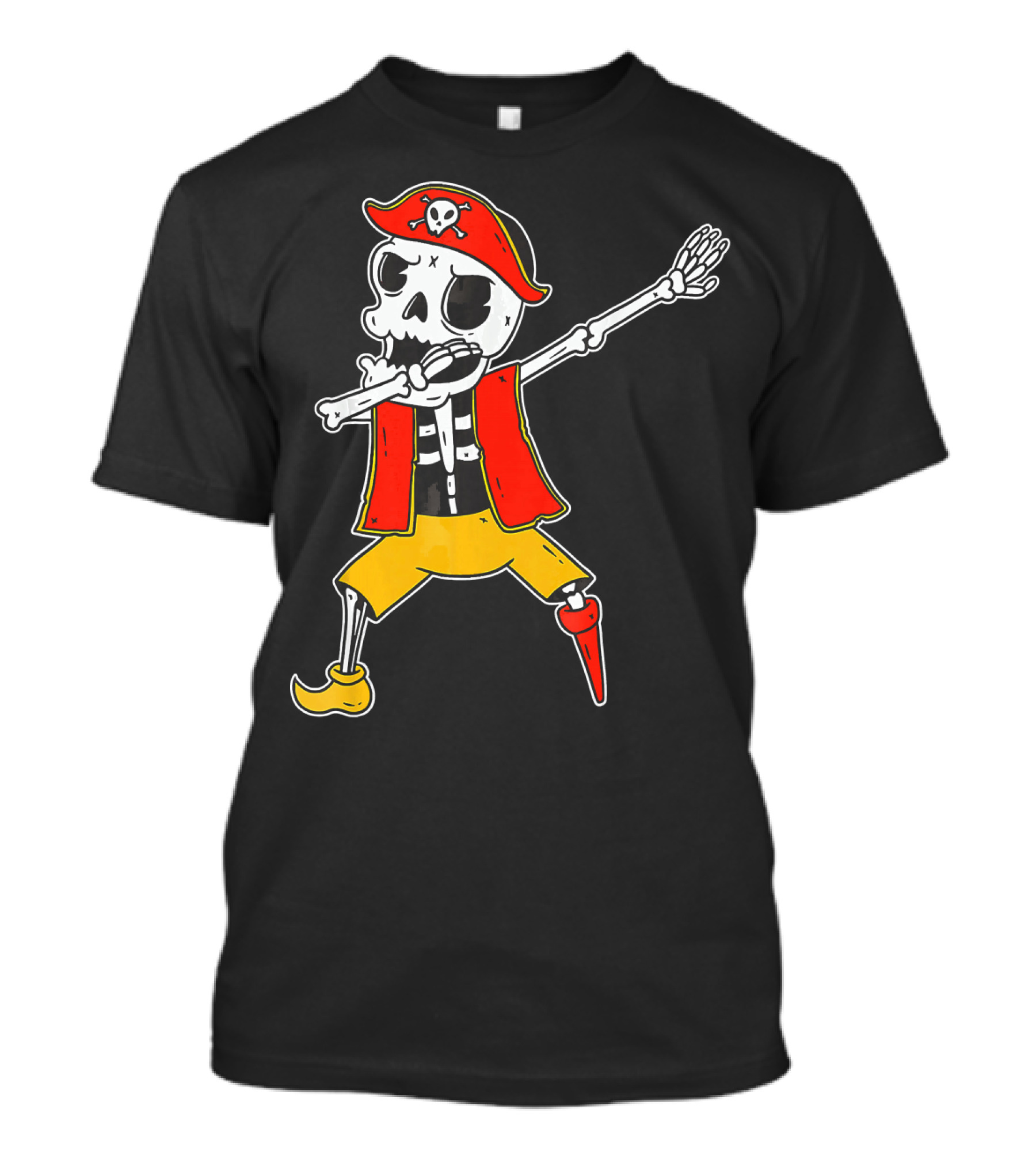 Dabbing Skeleton Pirate Skull And Crossbones Hat T-Shirt