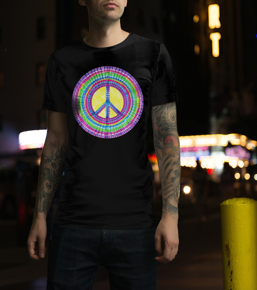 Tie Dye Peace Sign Tye Die Cool Psychedelic Rainbow T-Shirt
