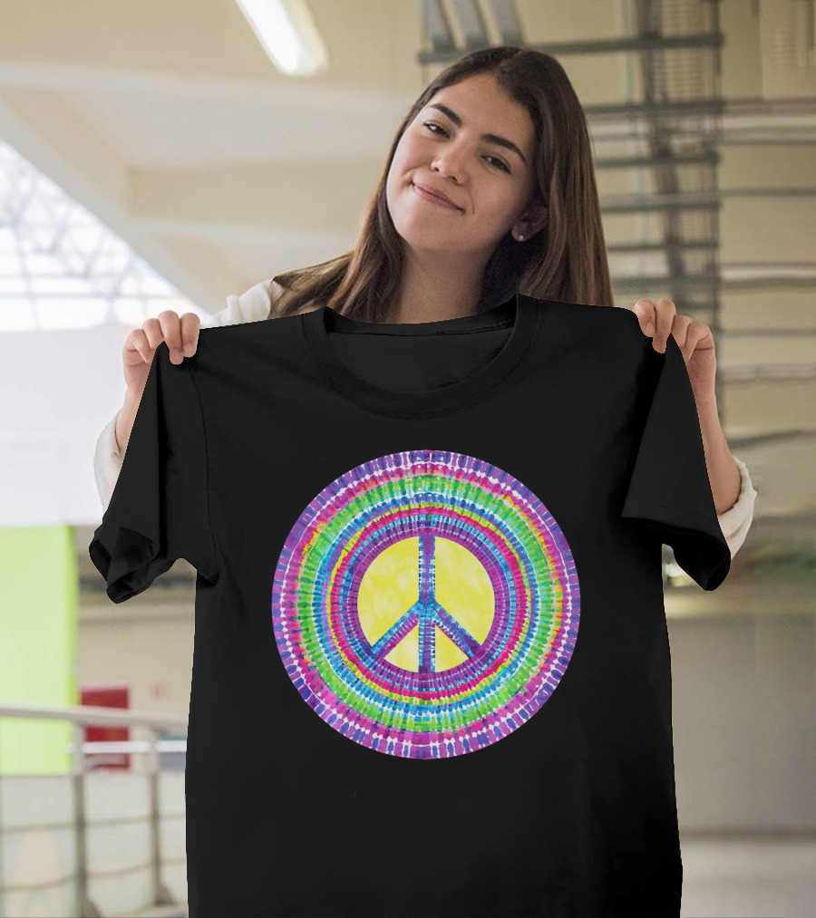 Tie Dye Peace Sign Tye Die Cool Psychedelic Rainbow T-Shirt