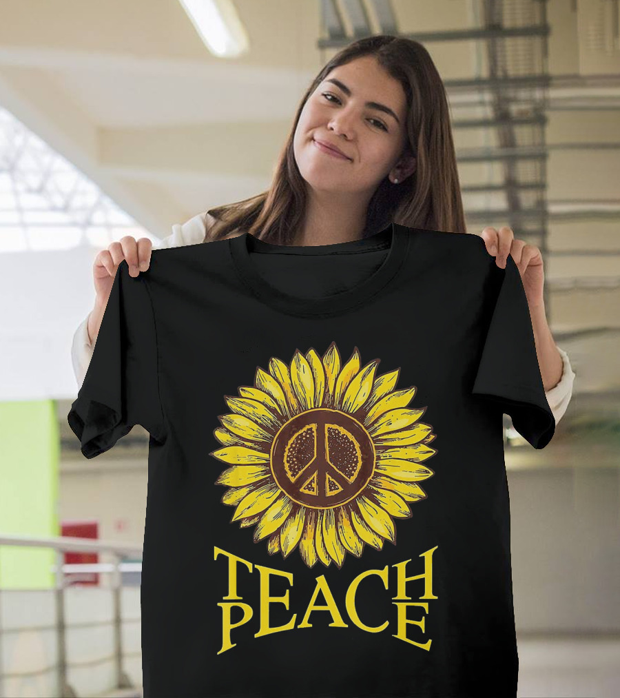 Teach Peace Sunflower Peace T-Shirt