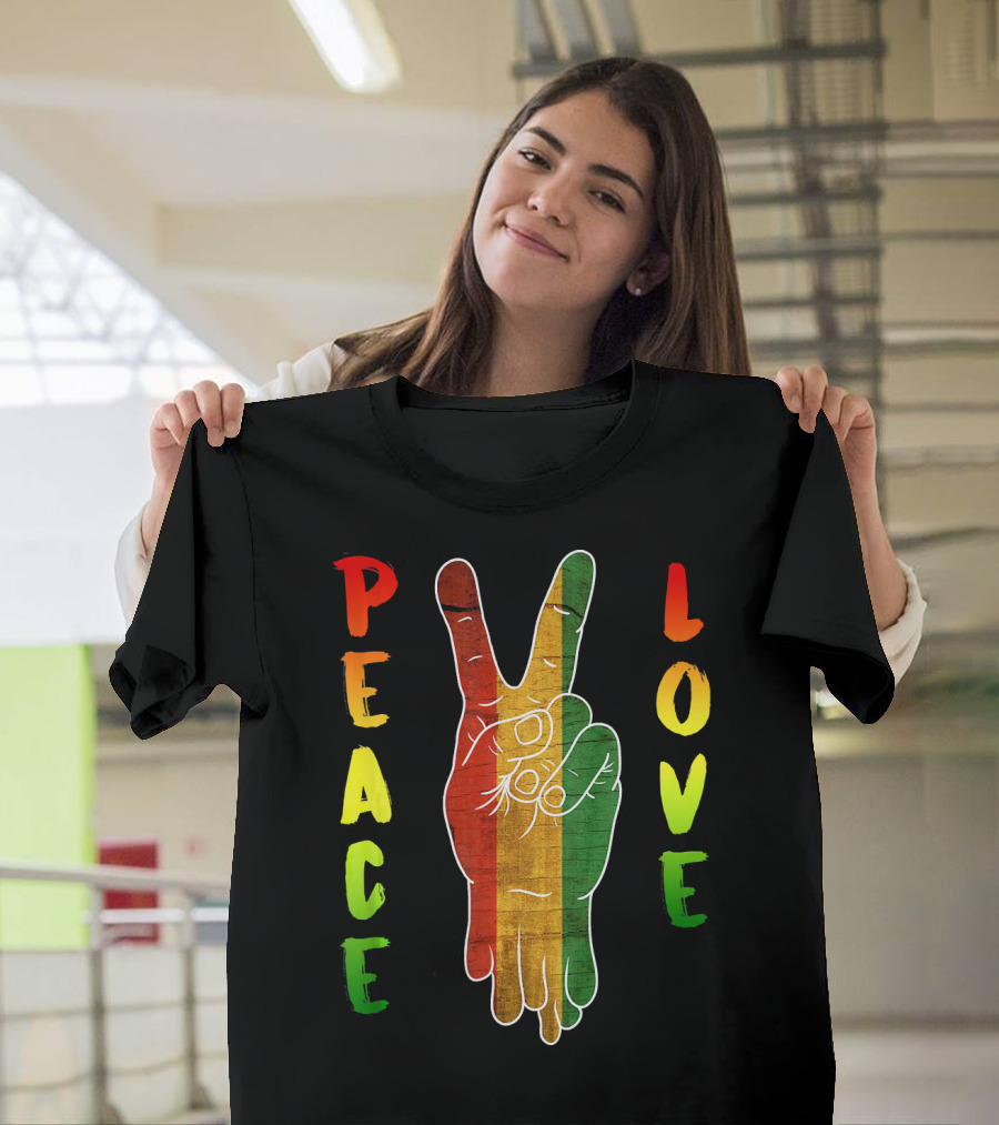 Peace Love Jamaica Reggae Music Rasta Pride T-Shirt
