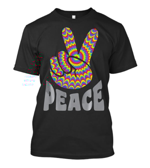 Peace Sign V Hand Groovy Tie Dye T-Shirt