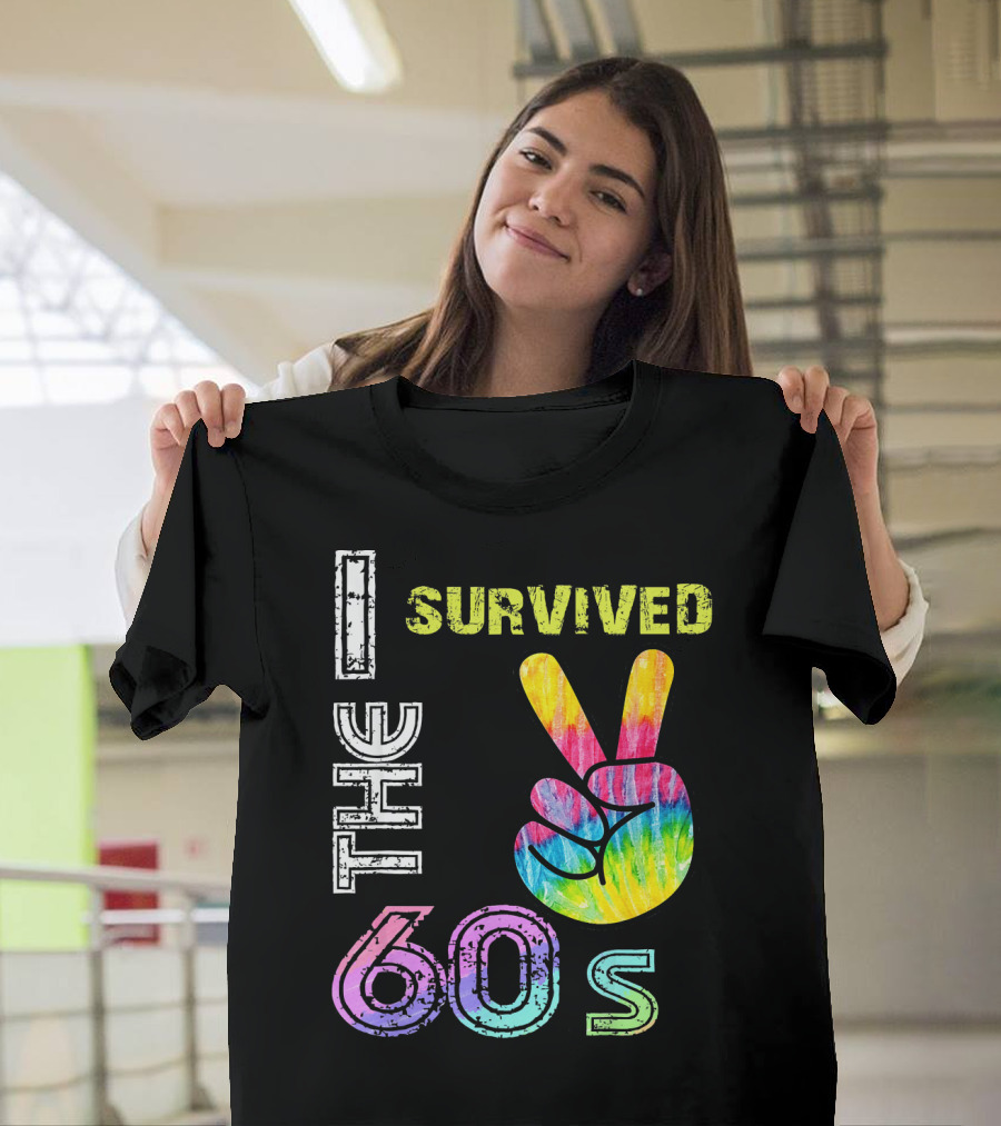 I Survived the 60s Tie-Dye Peace Sign T-Shirt