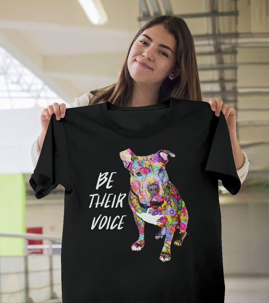 Be Their Voice Pitbull Hippie Peace Love T-Shirt