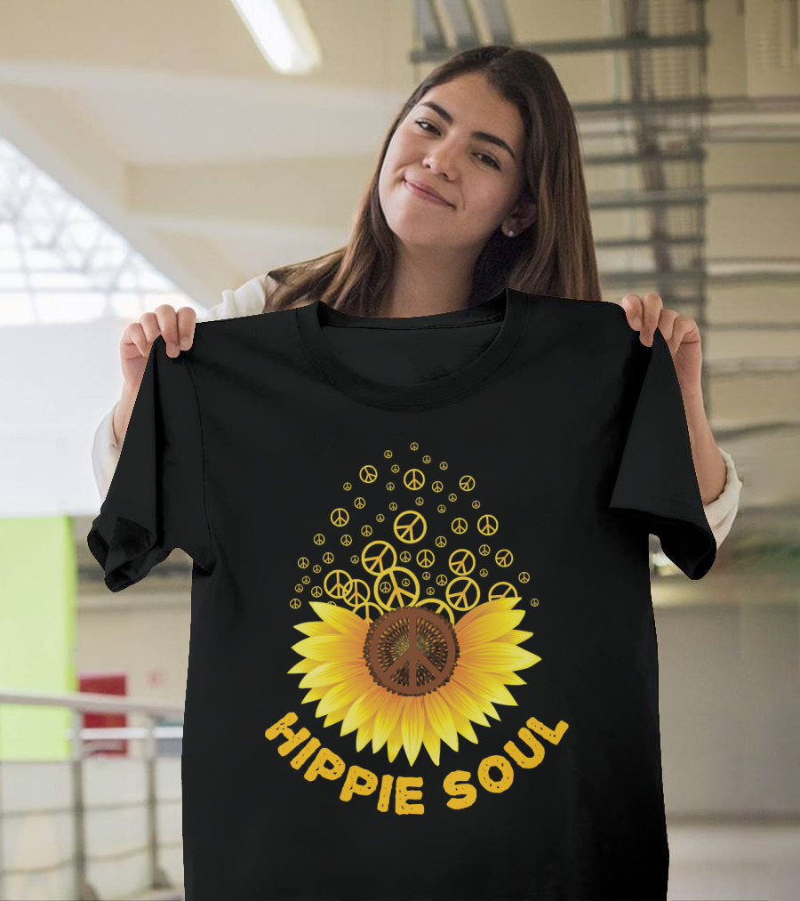 Hippie Soul Sunflower Peace Signs T-Shirt