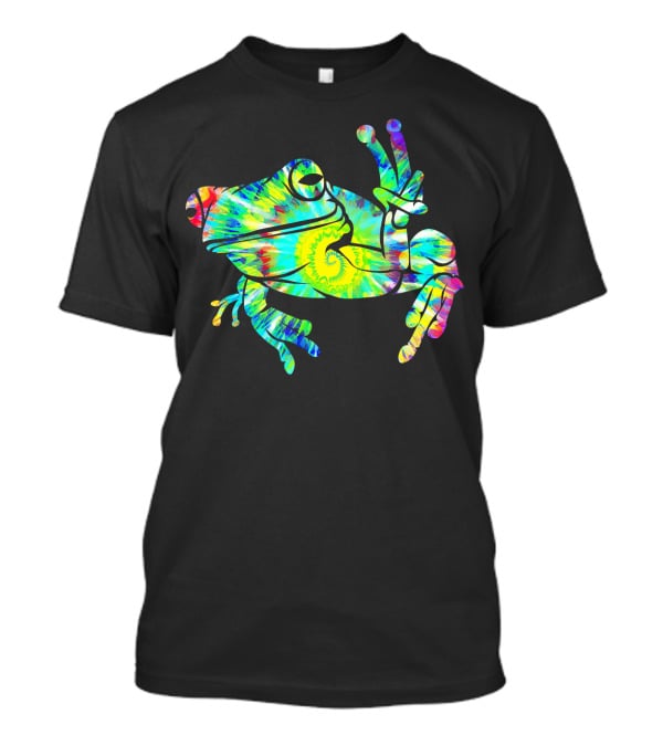 Cool Tie Dye Peace Frog Psychedelic Vibes T-Shirt