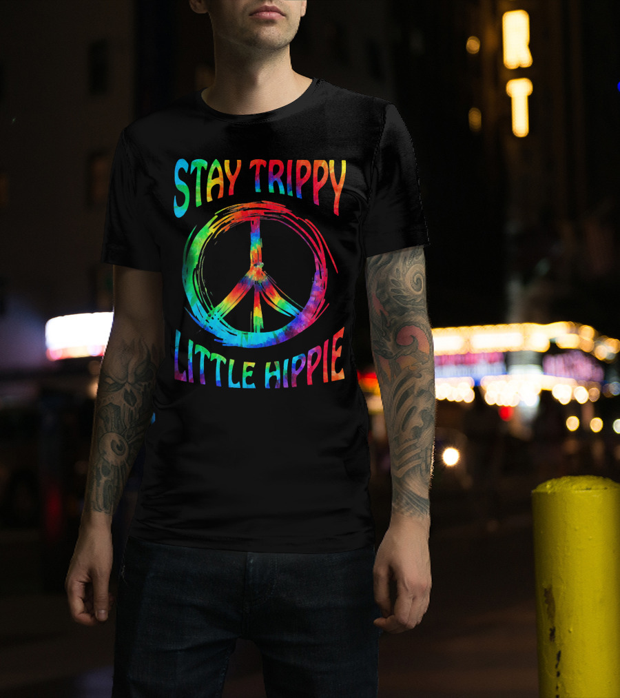 Stay Trippy Little Hippie Peace Day Rainbow Peace T-Shirt
