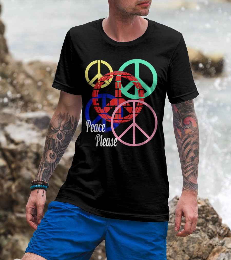 Peace Please Multicolor Peace Symbols T-Shirt