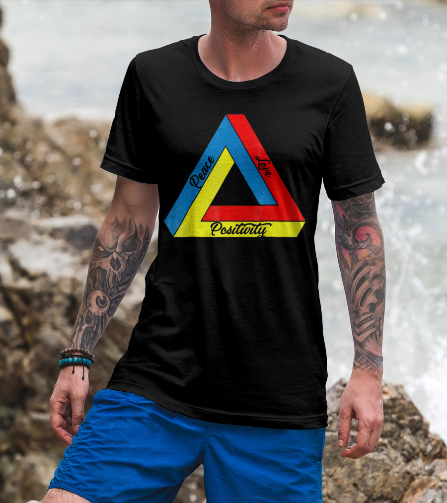 Peace Love Positivity Logic Penrose Triangle T-Shirt