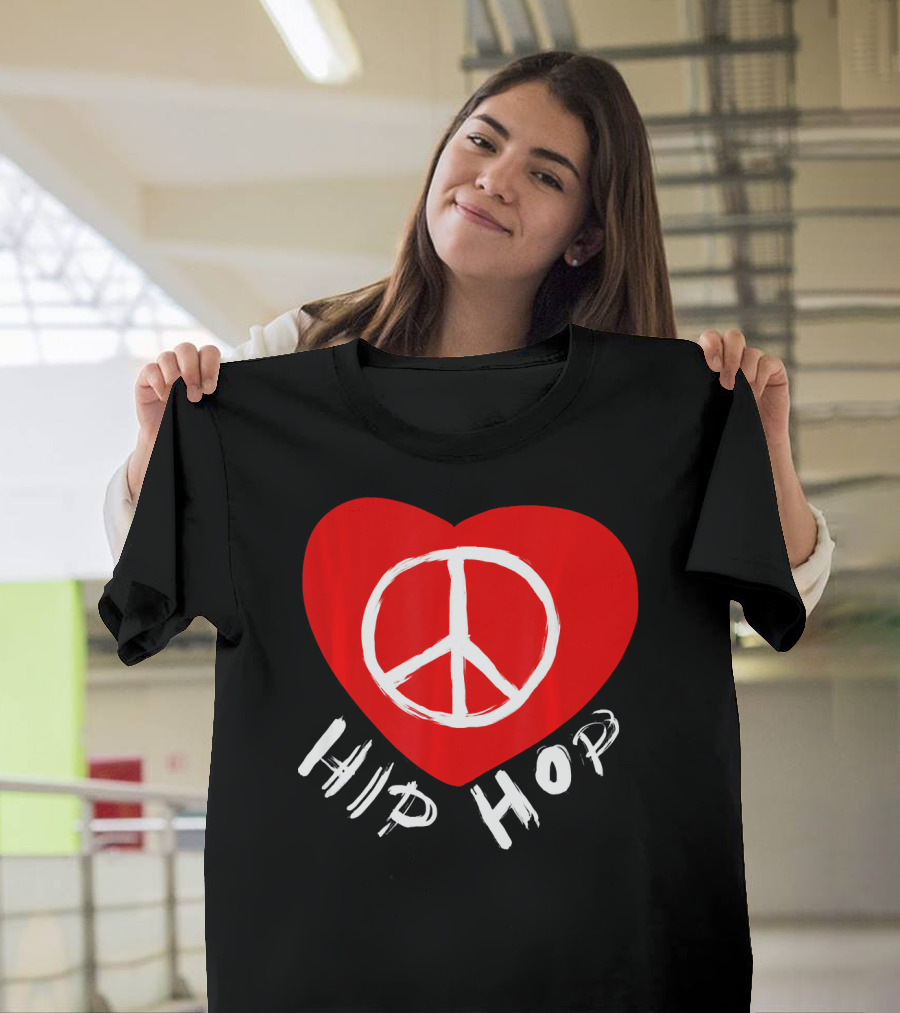Love Peace Hip Hop Heart Icon For Dancing Enthusiasts T-Shirt