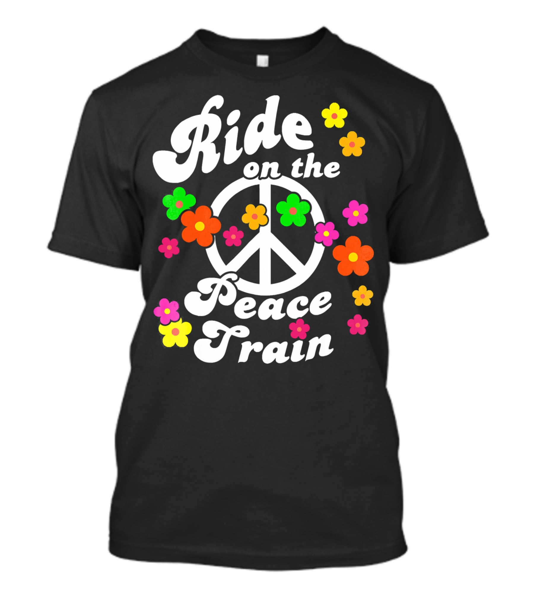 Ride On The Peace Train Flower Power T-Shirt
