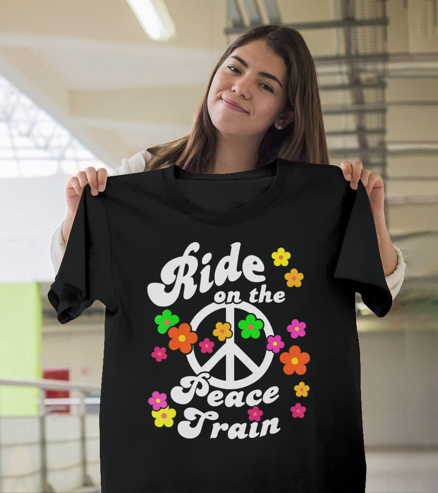 Ride On The Peace Train Flower Power T-Shirt