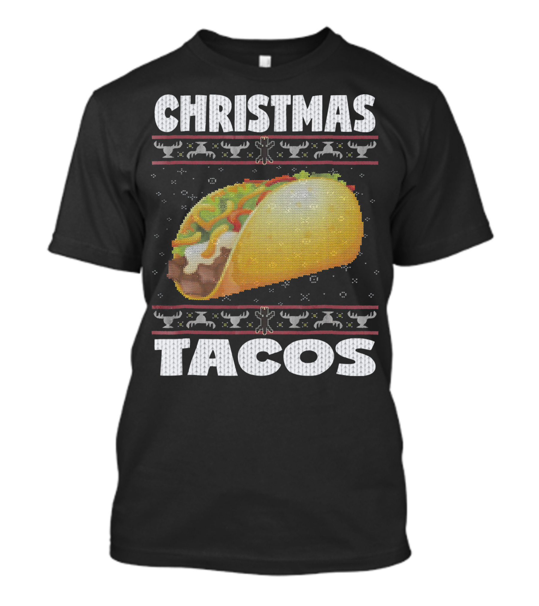 Christmas Tacos Ugly Sweater Funny Holiday T-Shirt