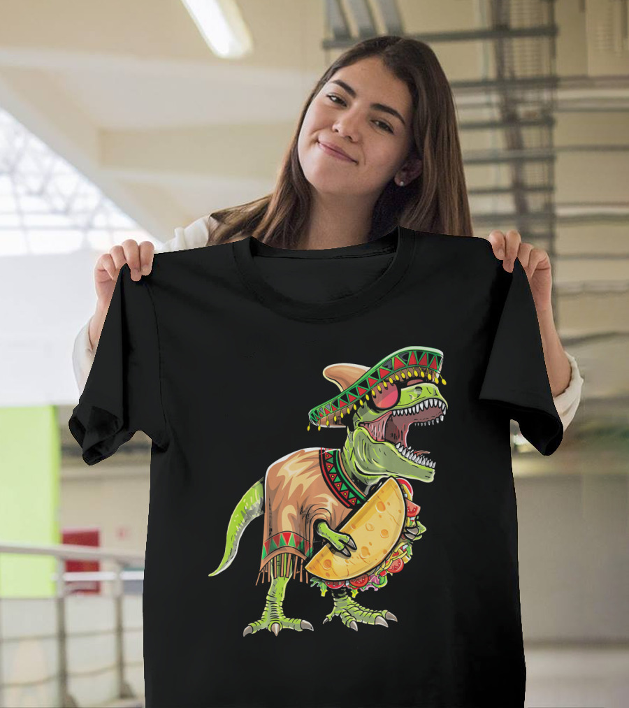 Cinco De Mayo Dinosaur Taco Party Sombrero Fiesta Rex T-Shirt