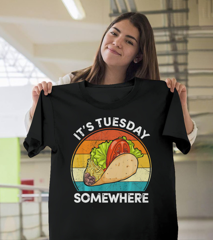 It's Tuesday Somewhere Vintage Taco Retro Stripes T-Shirt