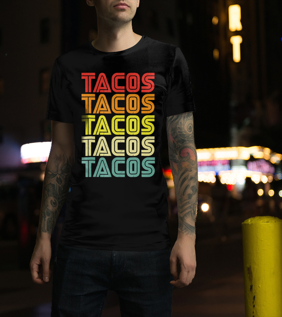 Vintage Retro Mexican Tacos Tuesday T-Shirt
