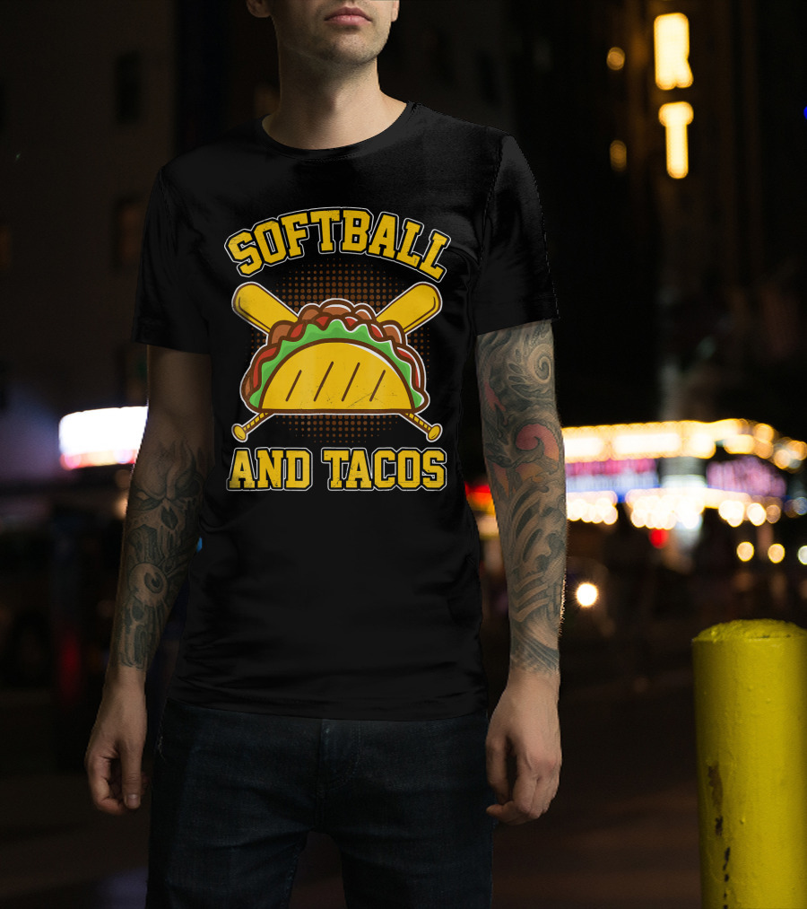 Softball And Tacos Mexican Foodie T-Shirt