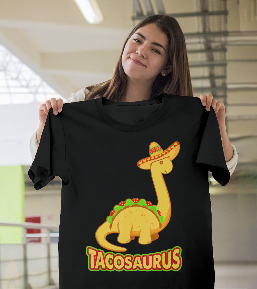 Tacosaurus Sombrero Dinosaur Taco T-Shirt