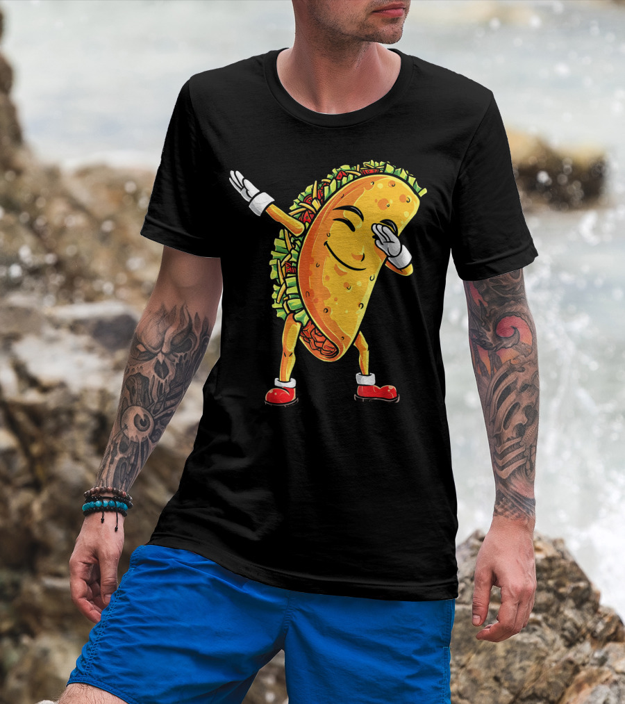 Funny Dabbing Taco Cinco De Mayo Mexican T-Shirt